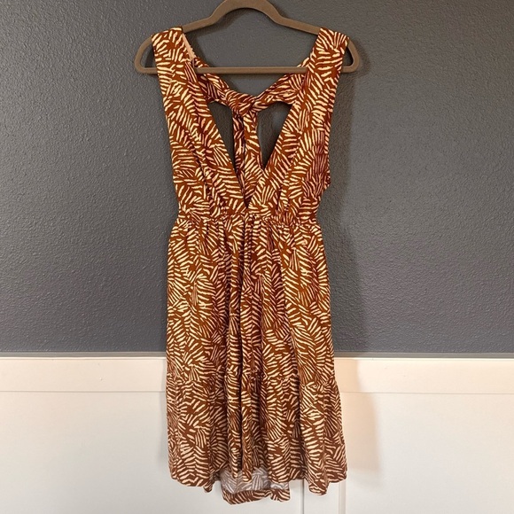 House of Harlow 1960 Tropical Leaf Plunge Linen Mini Dress Revolve Size Small - Picture 1 of 11